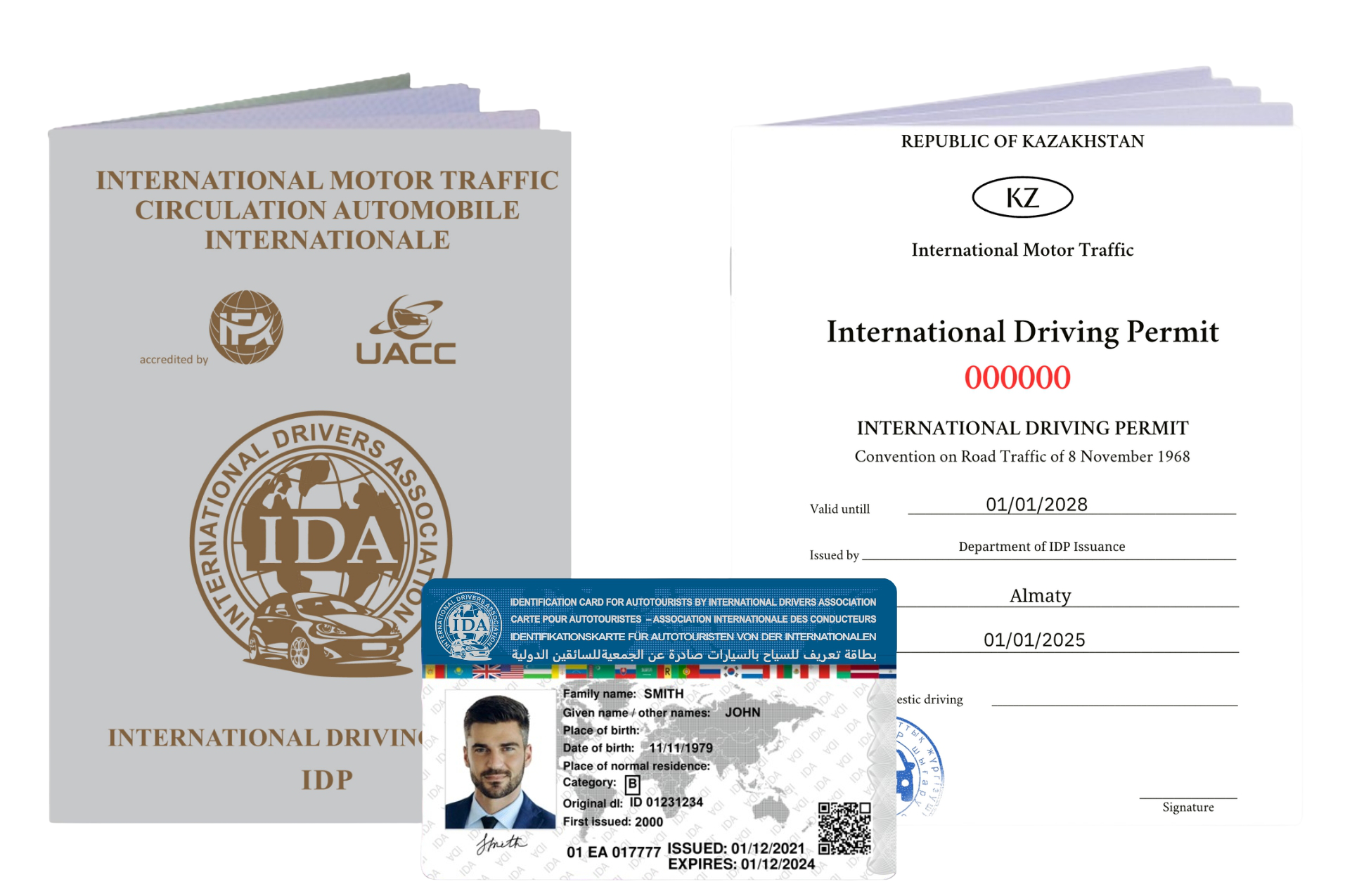 IDA Халықаралық жүргізуші куәлігінің жинағы